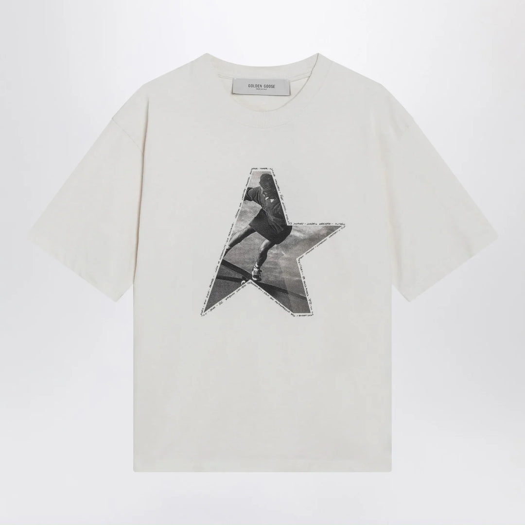 Golden Goose - White T-shirt with logo print
