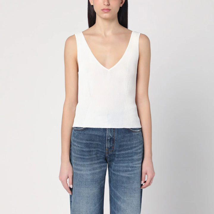 Golden Goose - Ribbed ivory tank top