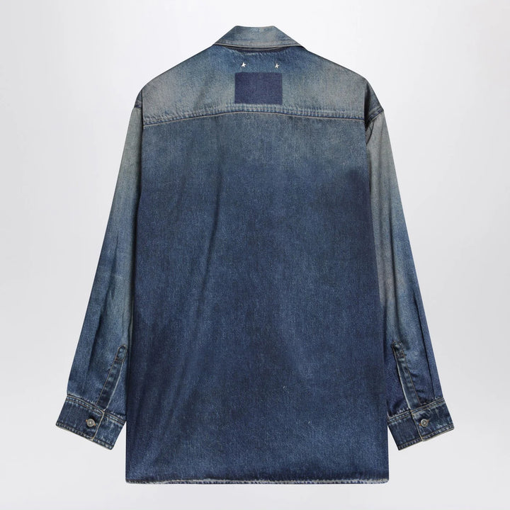 Golden Goose - Blue oversized Patty shirt with denim print