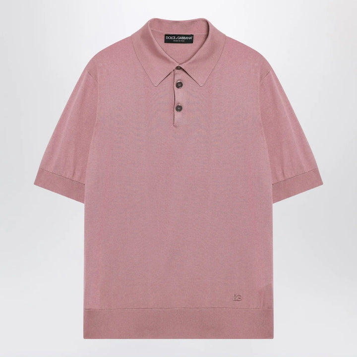 Dolce&amp;Gabbana - Pink silk polo shirt