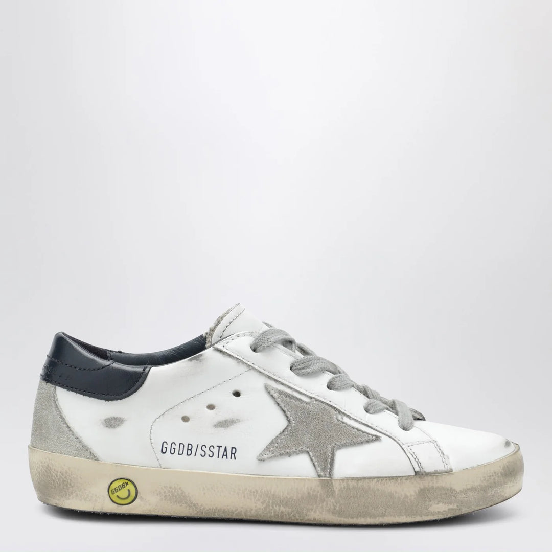 Golden Goose - Super-Star Sneakers in white/navy blue