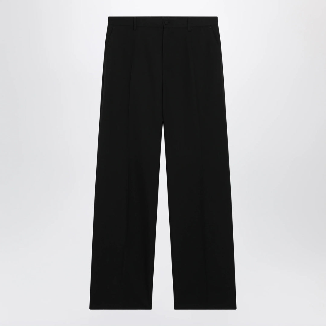 Dolce&amp;Gabbana - Straight-leg tailored wool trousers in black