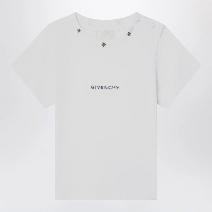 Givenchy - White cotton T-shirt with embroidered logo