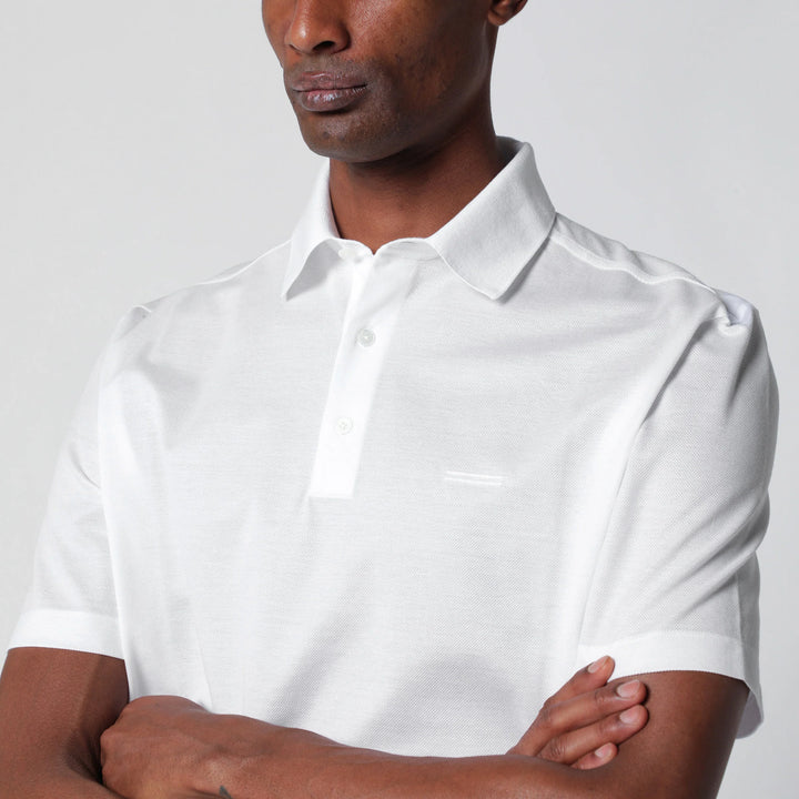 ZEGNA - White cotton piqué polo shirt