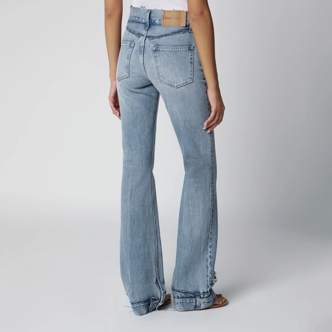 HAIKURE - Flora high-waisted flared jeans in light blue denim