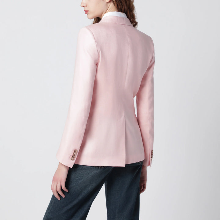 Tagliatore - Pink double-breasted linen jacket