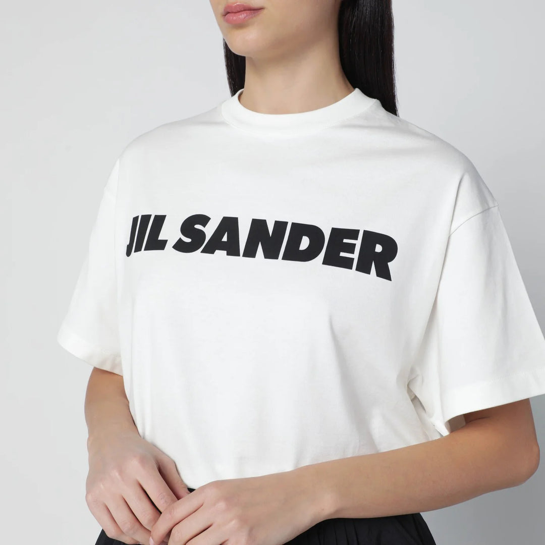 Jil Sander - White wide t-shirt with logo