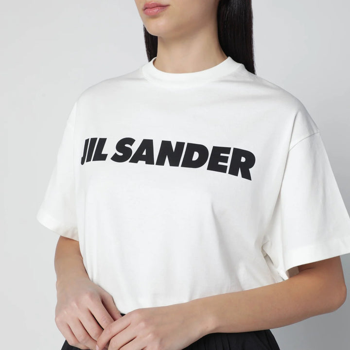 Jil Sander - White wide t-shirt with logo