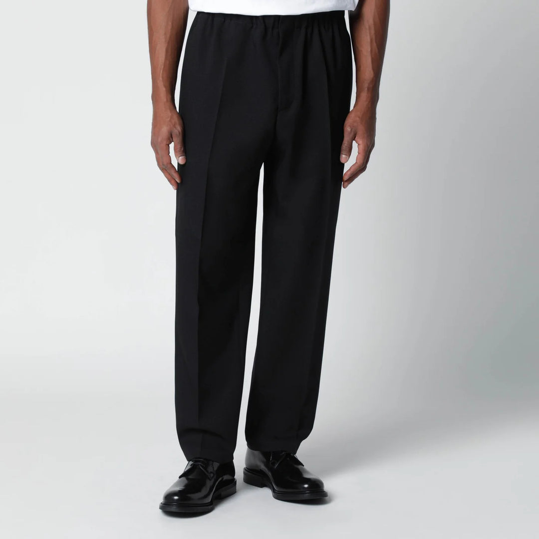 Jil Sander - Black technical serge trousers