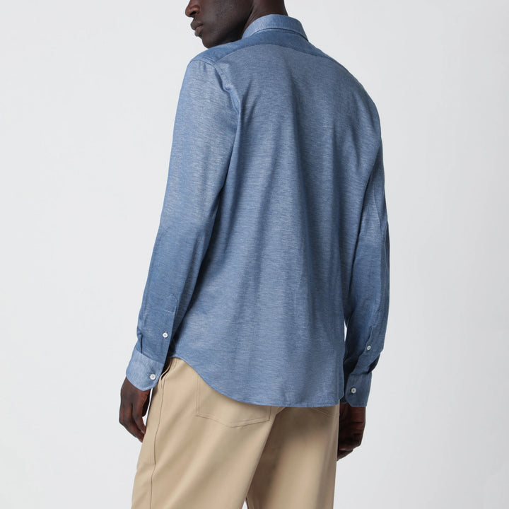 XACUS - Light Blue Cotton Blend Tailor Fit Shirt