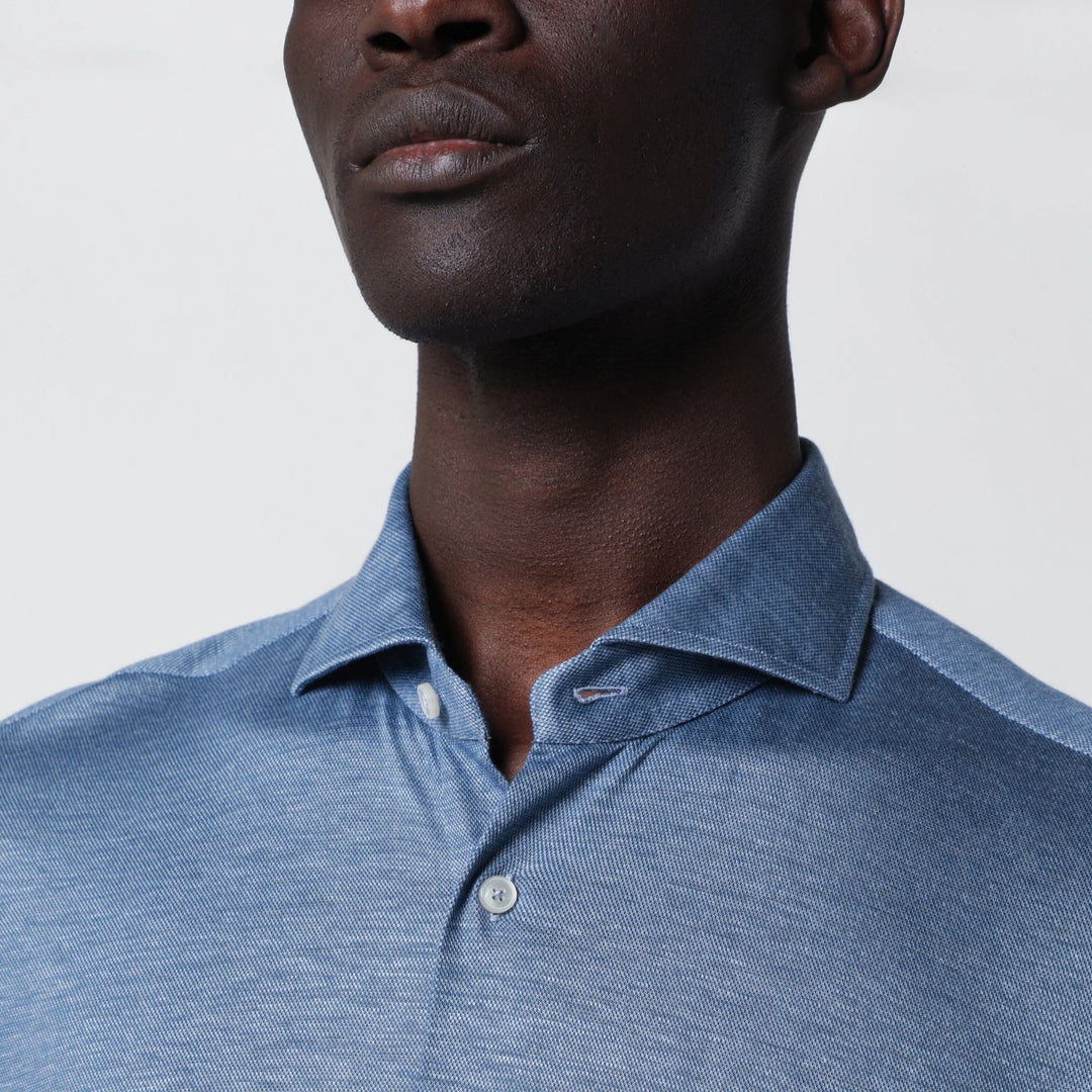 XACUS - Light Blue Cotton Blend Tailor Fit Shirt