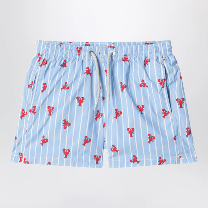 MC2 Saint Barth - Light blue Jean swim shorts with crab print