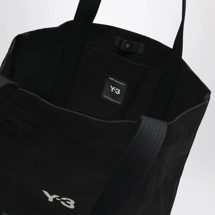 adidas Y-3 - Black canvas bag with logo print