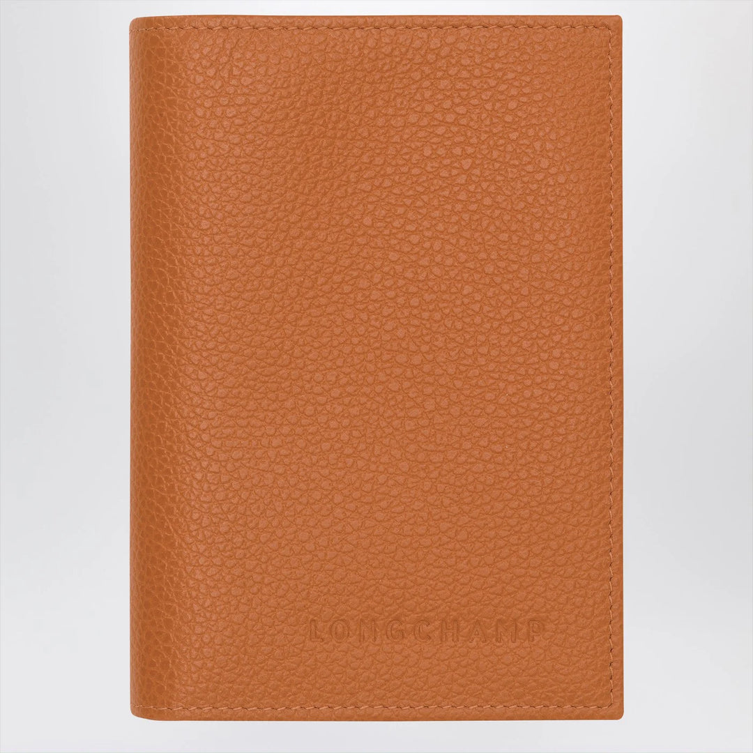 Longchamp - Le Foulonné amber-coloured passport case