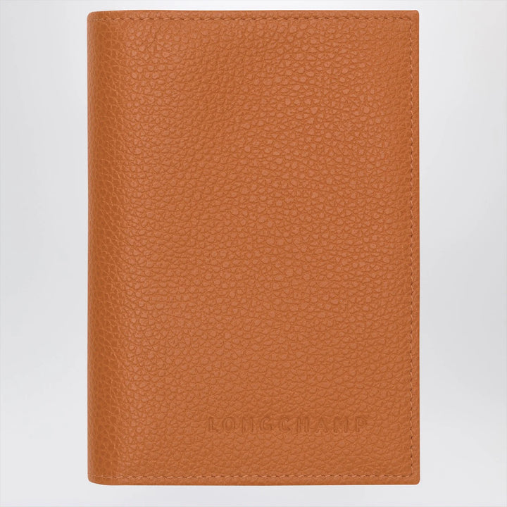 Longchamp - Le Foulonné amber-coloured passport case