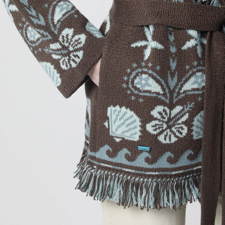 Alanui - Echoes Of The Island brown/aquamarine cardigan