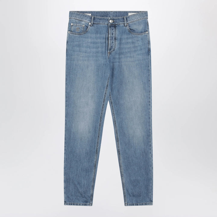 Brunello Cucinelli - Traditional-fit five-pocket jeans in light blue denim