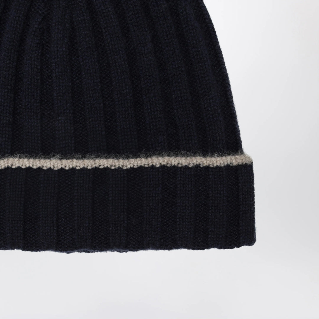 Brunello Cucinelli - Ribbed cashmere beanie in navy blue