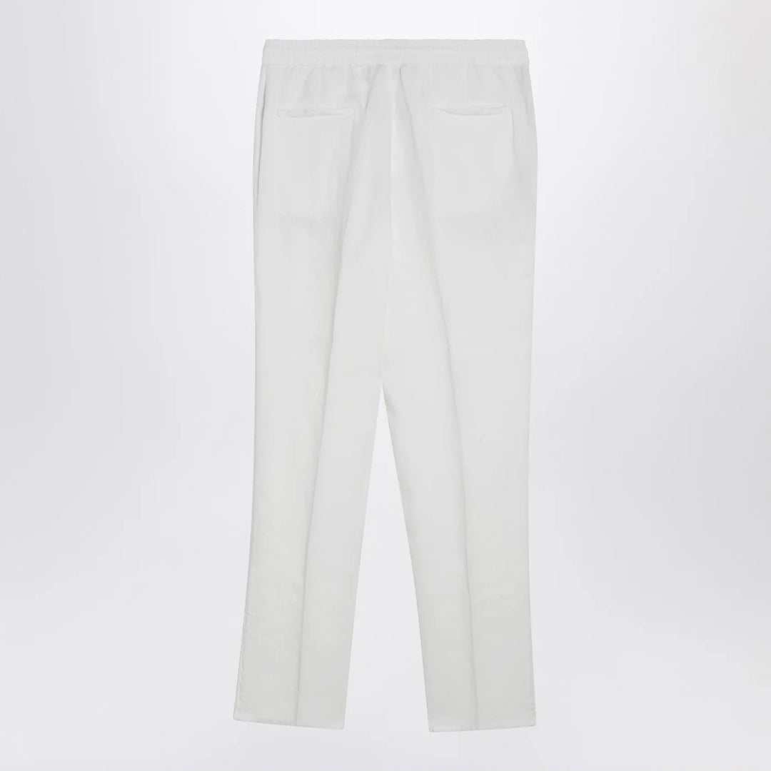 Brunello Cucinelli - White linen drawstring trousers