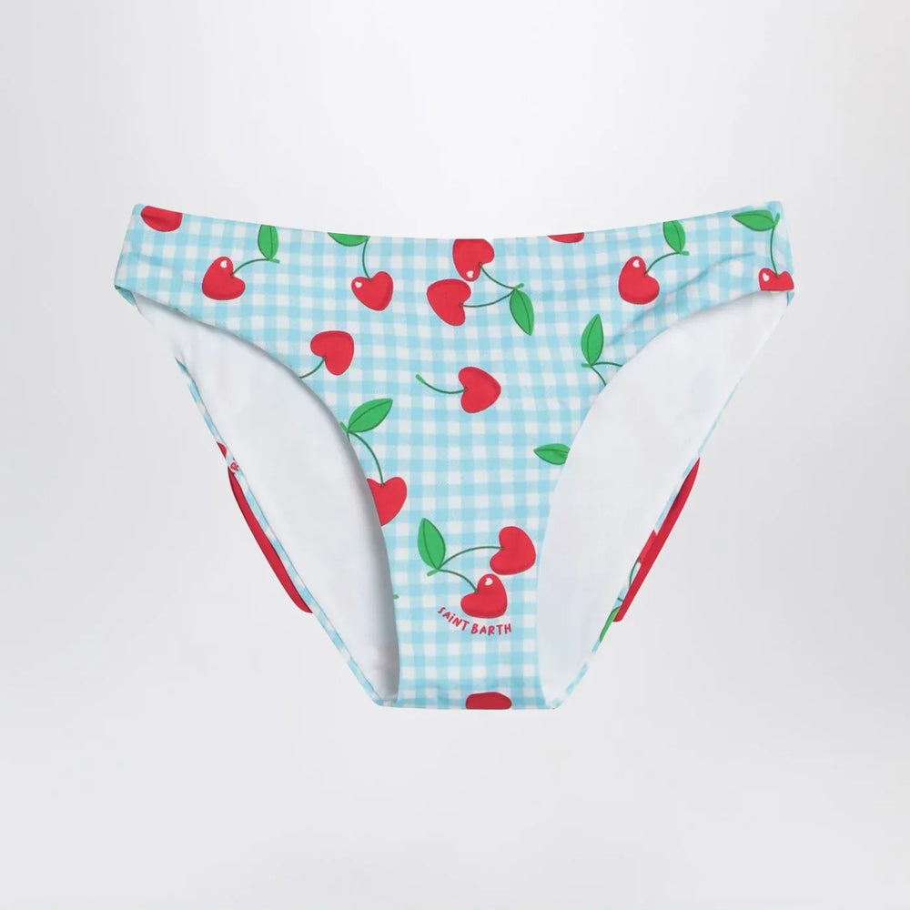 MC2 Saint Barth - Madame slip with Vichy and cherries pattern Brand Bikini 1Y