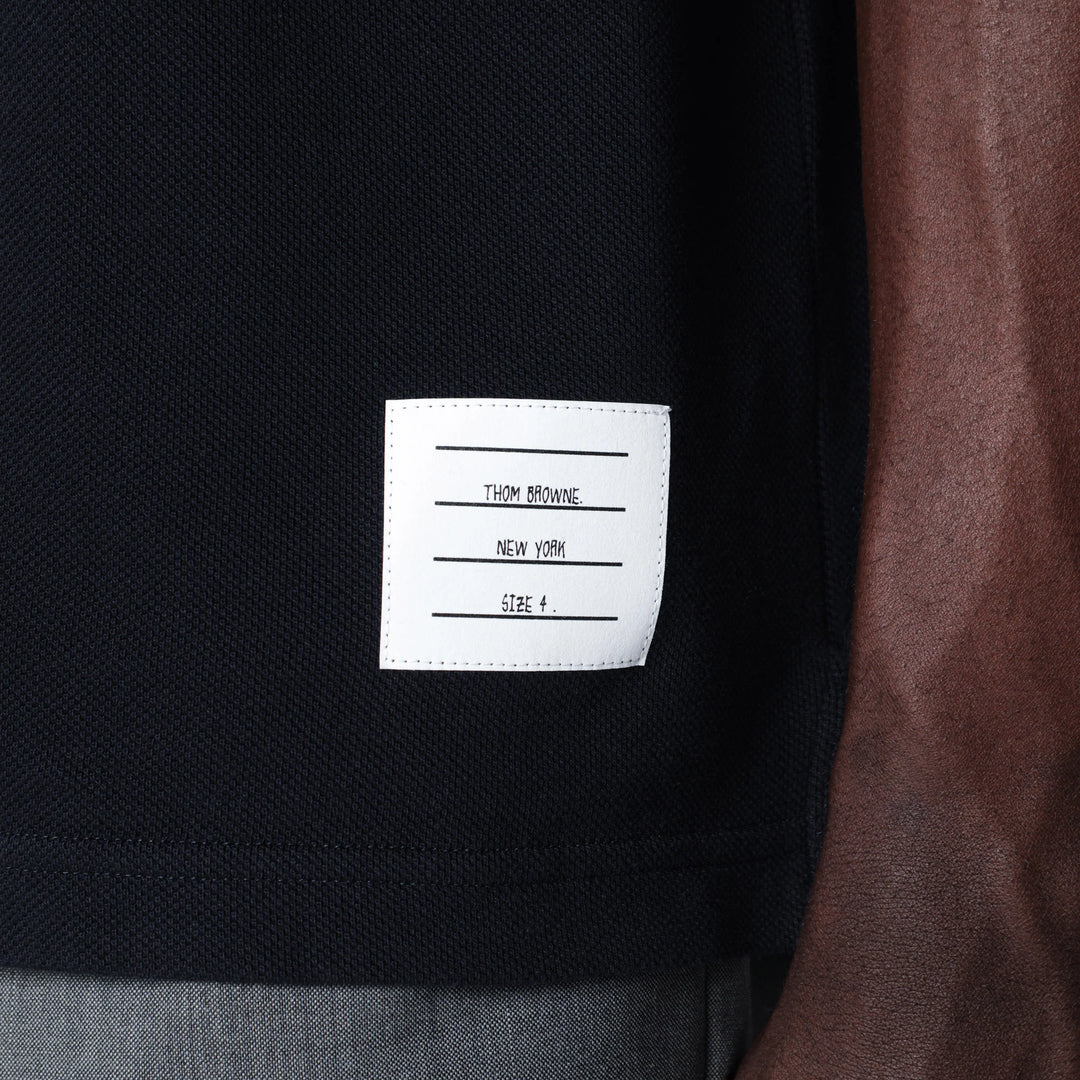Thom Browne - Navy blue cotton polo shirt