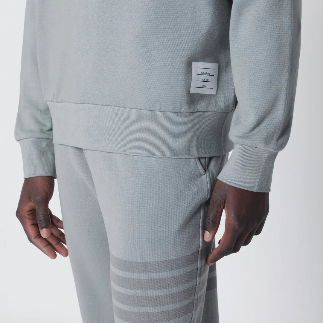 Thom Browne - Grey cotton hooded sweatshirt