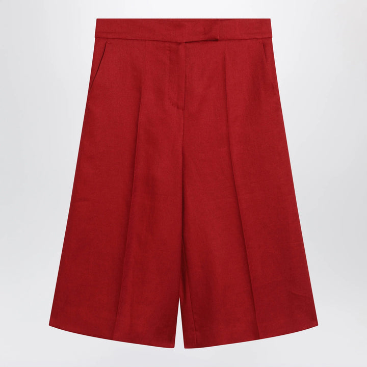 Max Mara - Red linen bermuda shorts