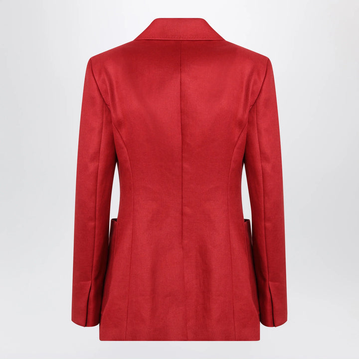 Max Mara - Semi-fitted single-breasted blazer in red linen