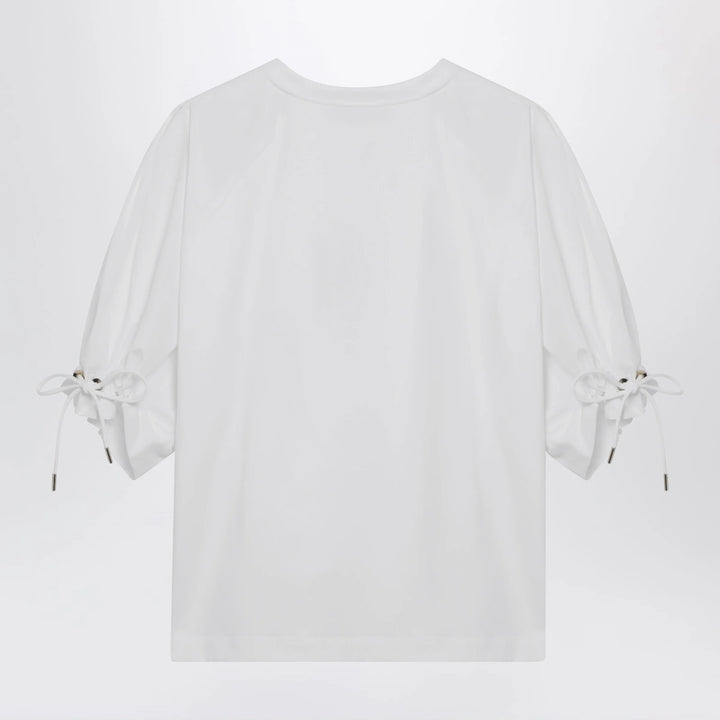 Max Mara - Optical white cotton-blend jersey top