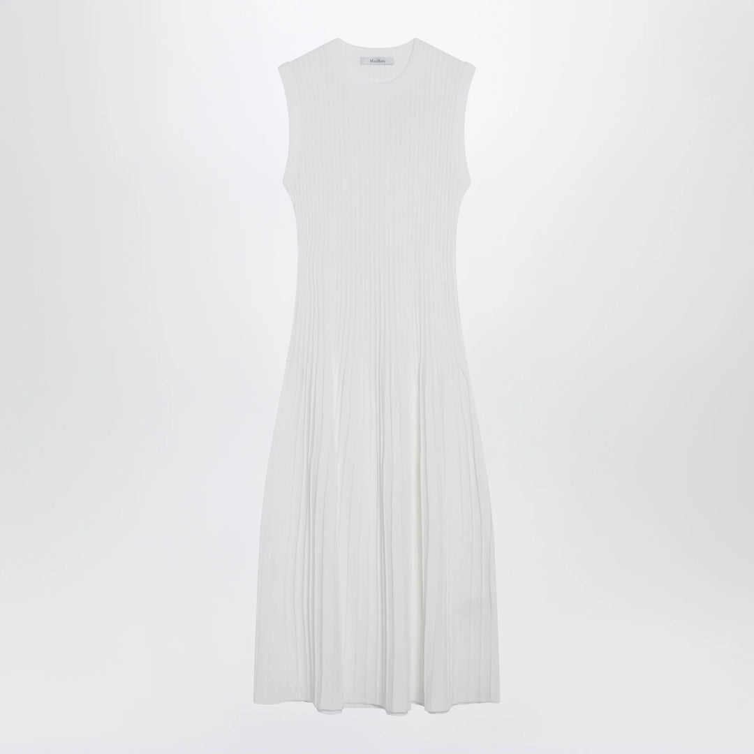 Max Mara - Midi dress in white crêpe viscose