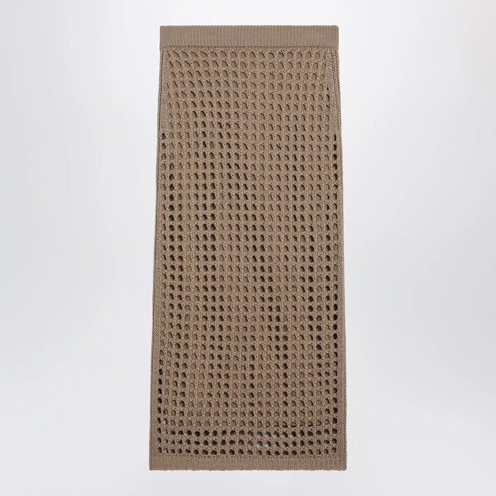 Max Mara - Mesh cotton maxi skirt in Desert