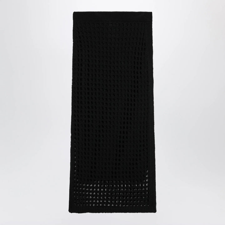 Max Mara - Long sheer net cotton skirt in black