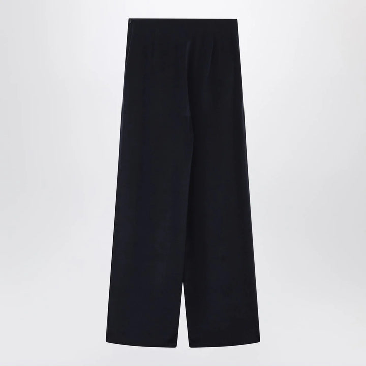 Max Mara - Navy silk-blend trousers