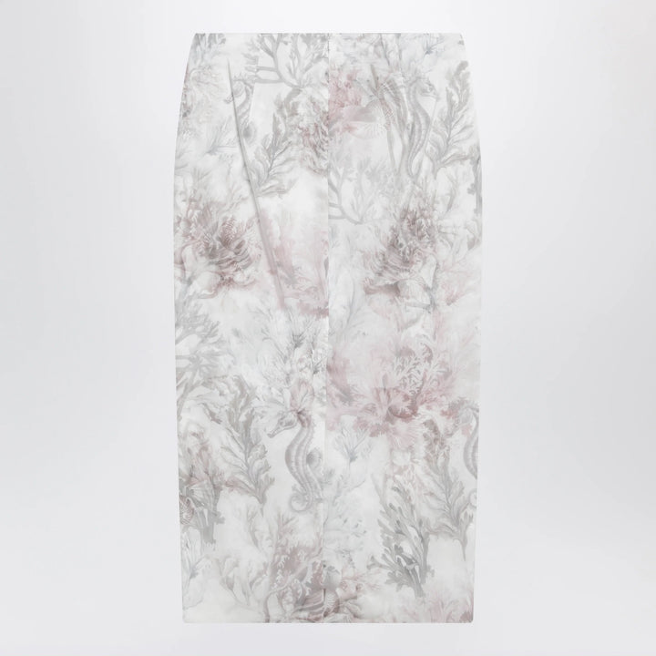Max Mara - Pencil skirt in printed gabardine and organza