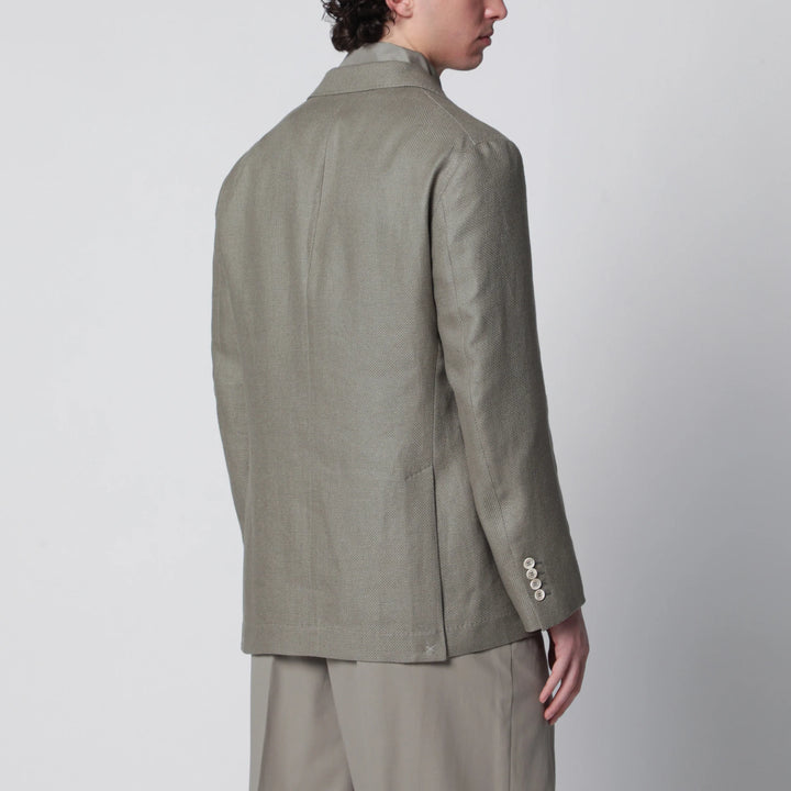 Brunello Cucinelli - Deconstructed Cavallo jacket in khaki silk hopsack