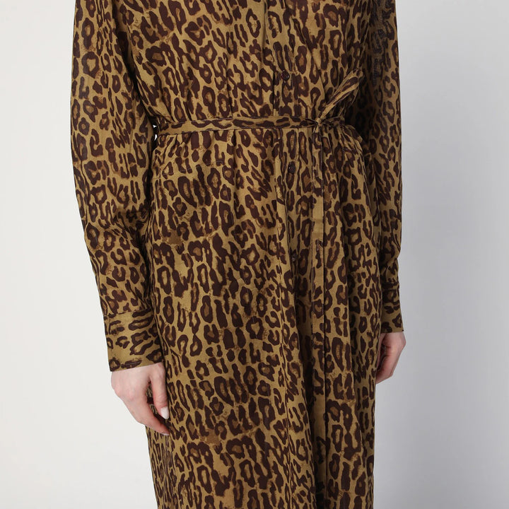 6397 - Leopard-print shirt dress in cotton voile