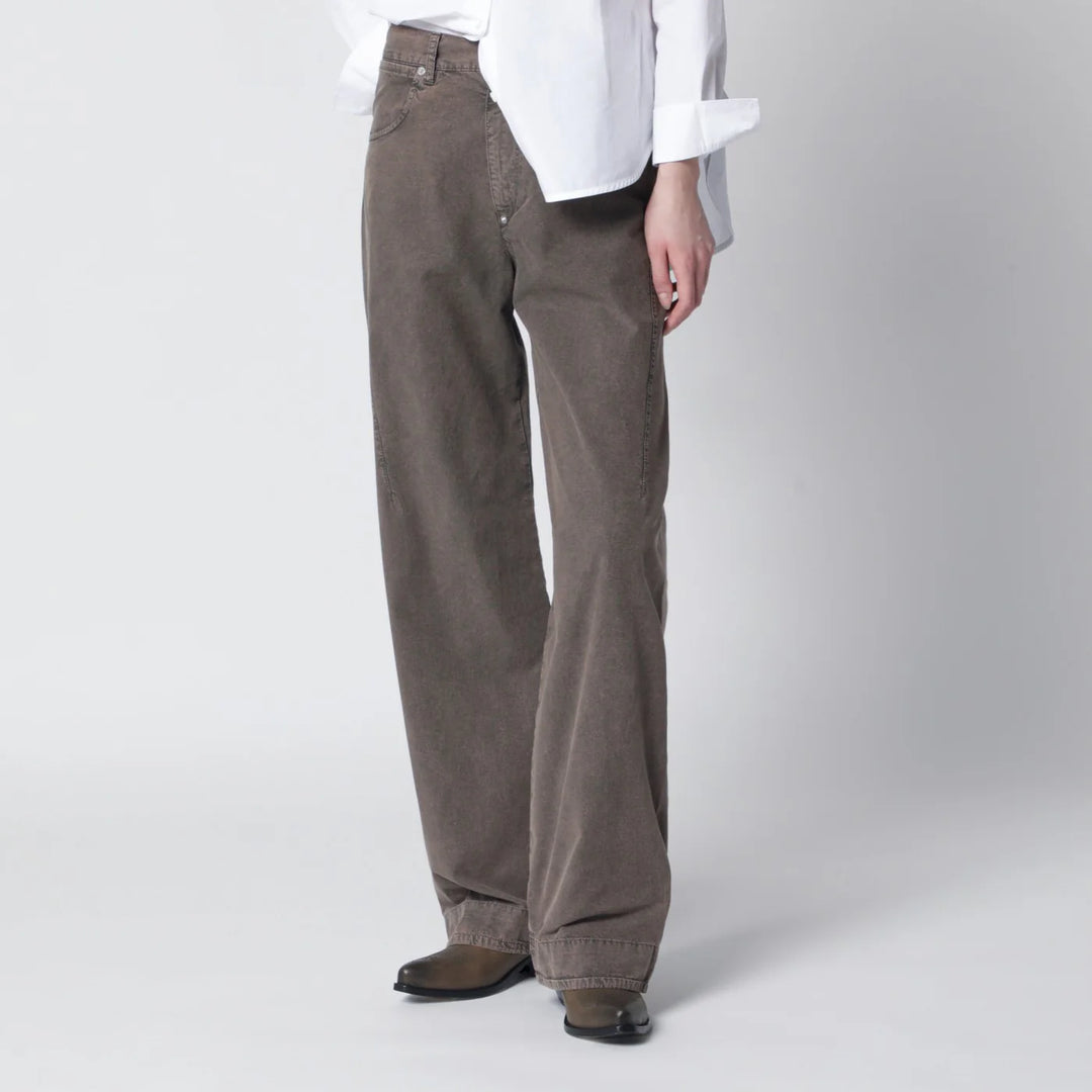 6397 - Washed olive green wide-leg jeans