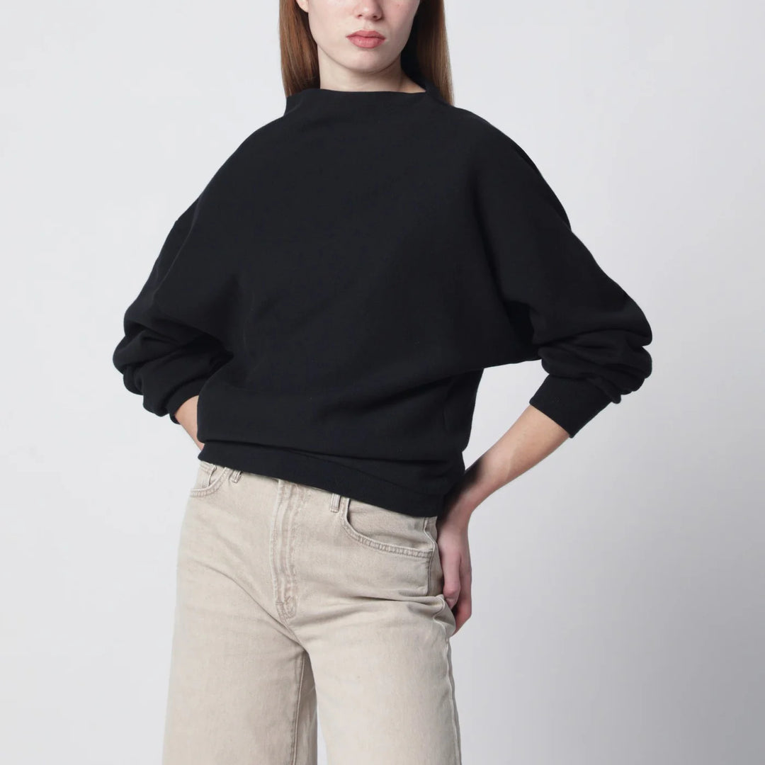 6397 - Black draped sweatshirt