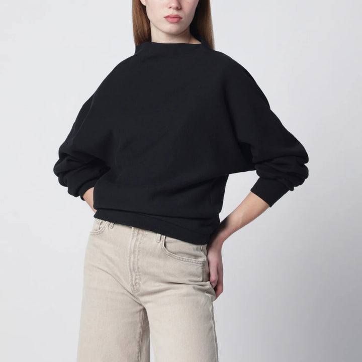6397 - Black draped sweatshirt