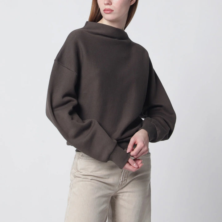 6397 - Mud-coloured draped sweatshirt