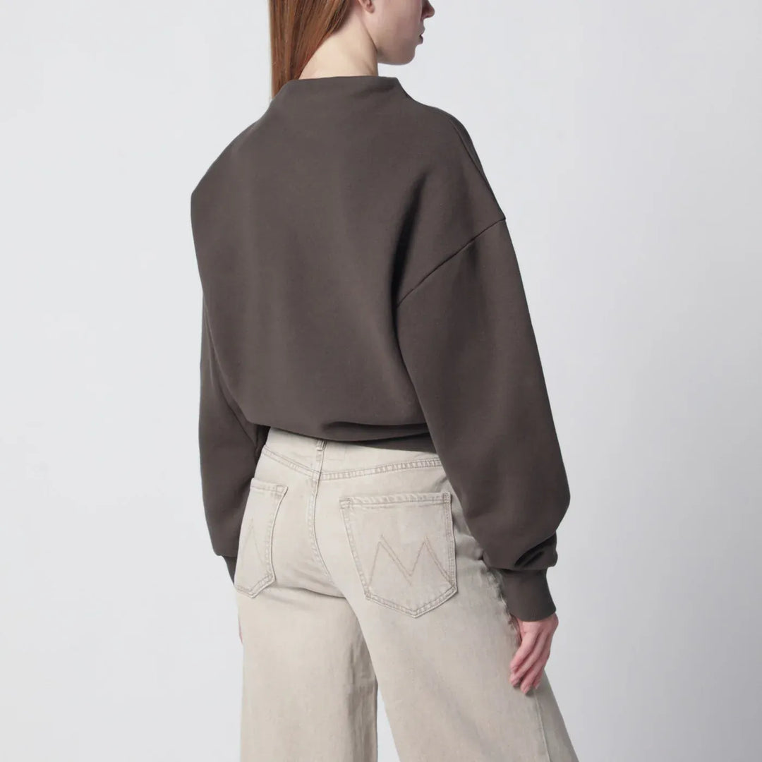 6397 - Mud-coloured draped sweatshirt Brand Shirts &amp; Tops