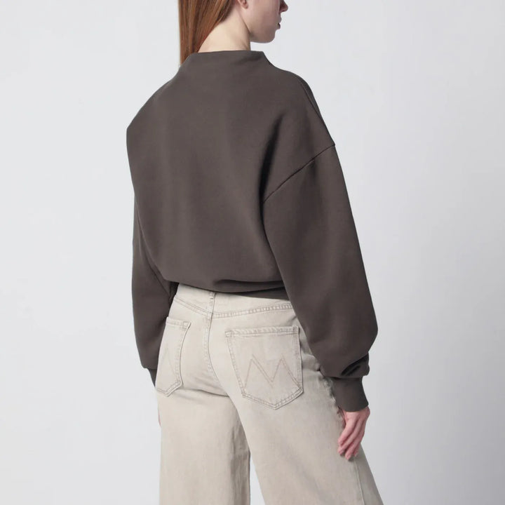 6397 - Mud-coloured draped sweatshirt Brand Shirts &amp; Tops