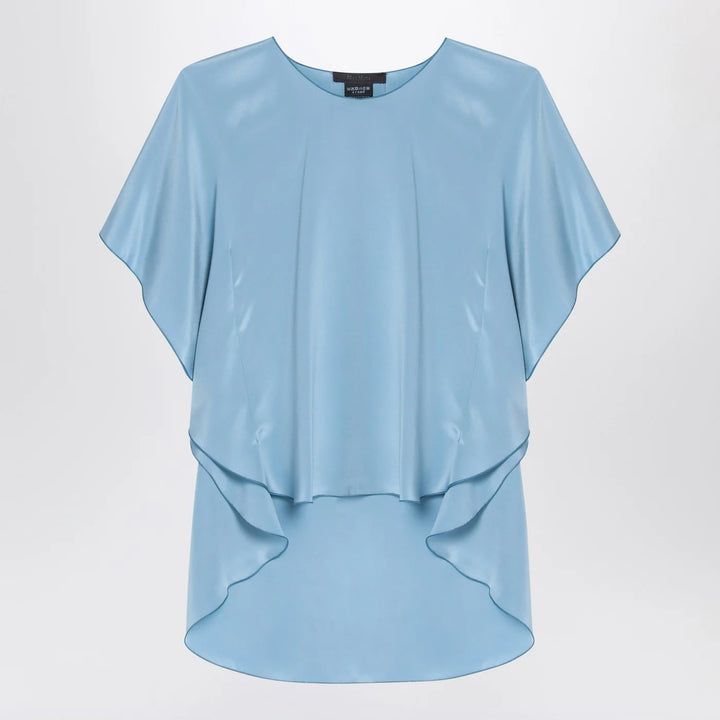 Max Mara Pianoforte - Light blue flowy silk blouse