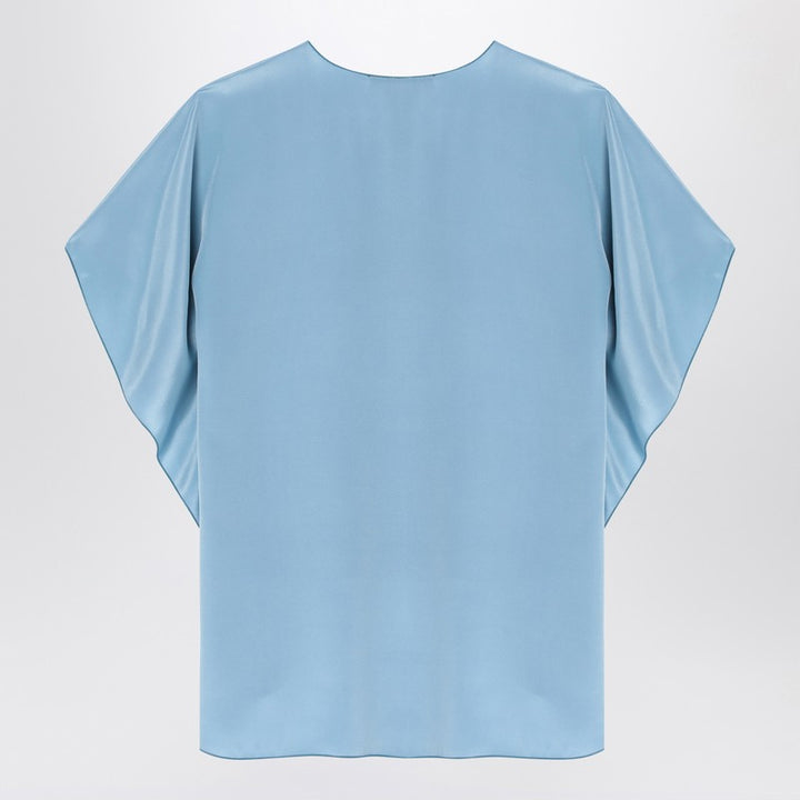 Max Mara Pianoforte Light blue flowy silk blouse