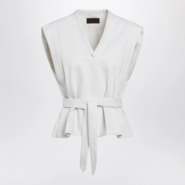 LEMAIRE - White Chasuble shirt in bleached denim