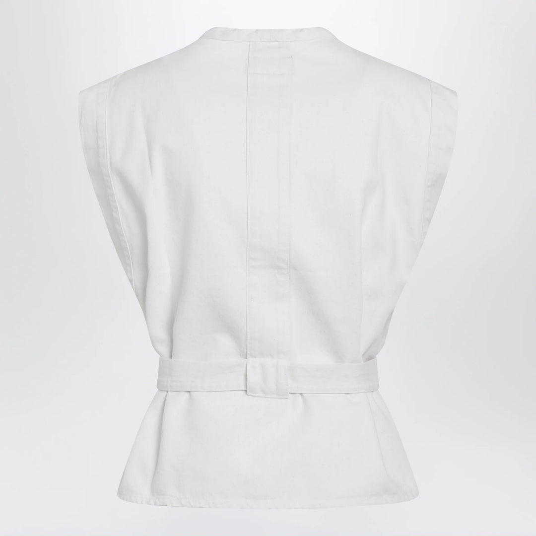 LEMAIRE - White Chasuble shirt in bleached denim