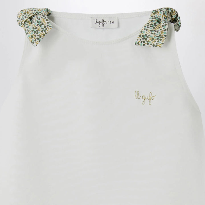 Il Gufo - Two-piece white set in Liberty fabric