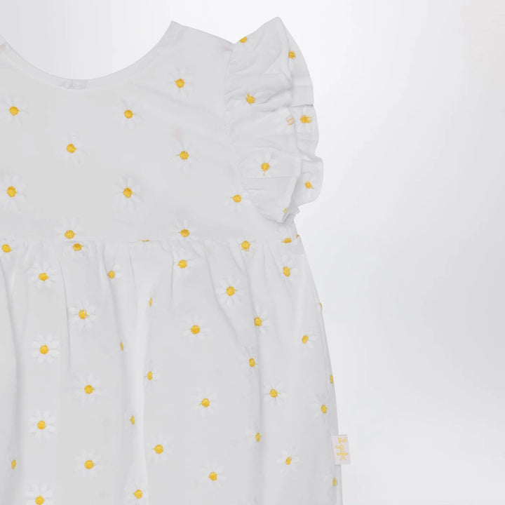 Il Gufo - White romper with floral embroidery