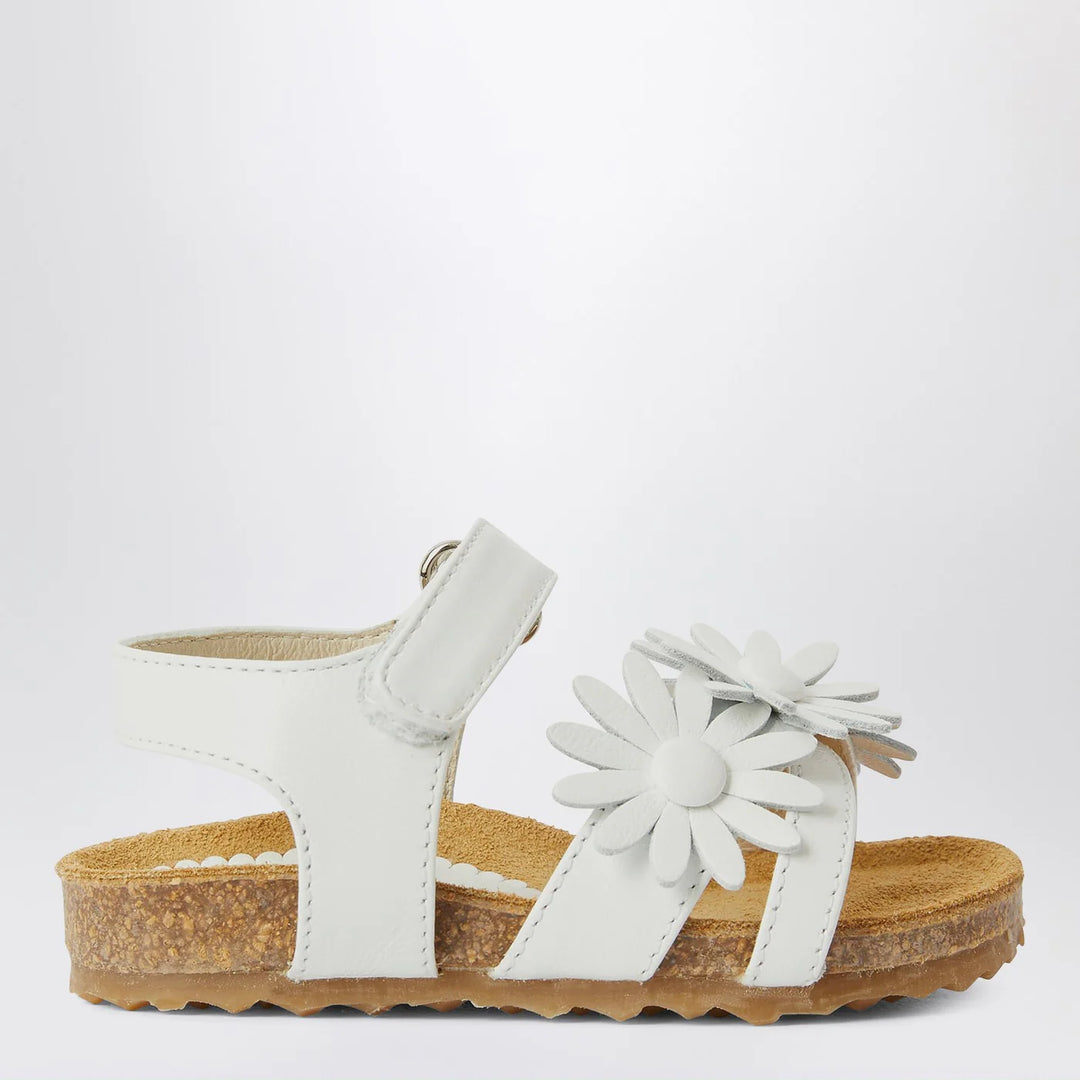Il Gufo - White sandal with applied flowers