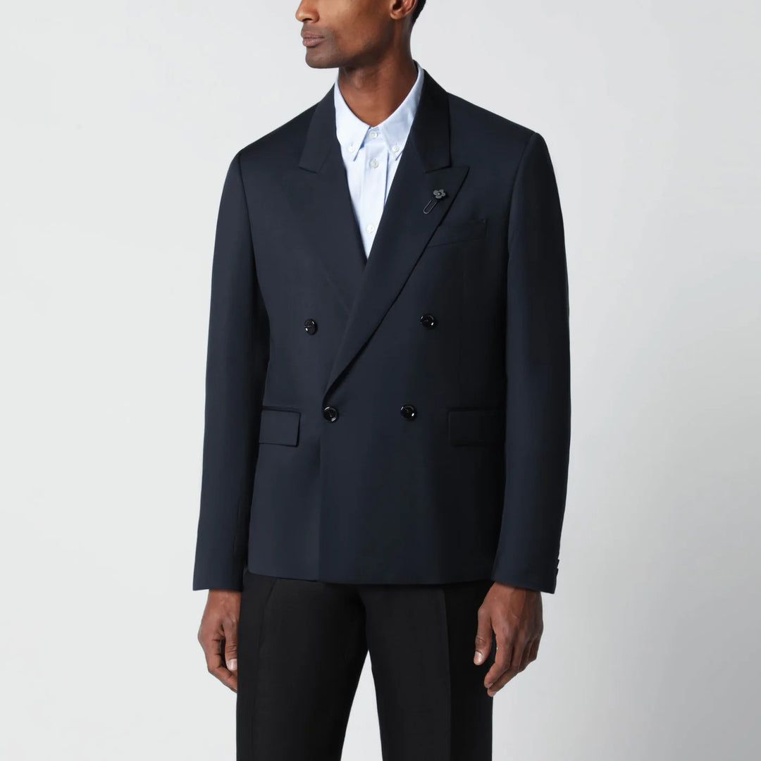 Lardini - Blue double-breasted wool jacket